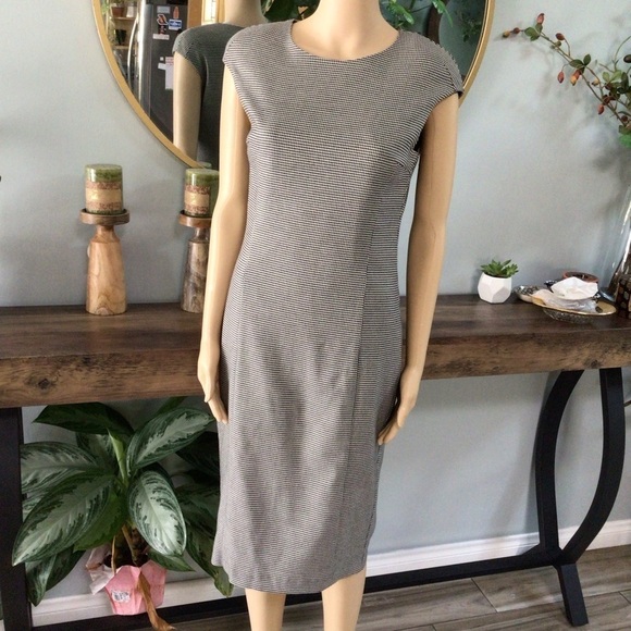 Zara Basic Tube Houndstooth Pattern Sheath Checker Work Office Dress - Picture 5 of 12